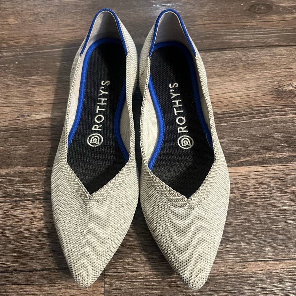 Rothy’s Point Flats in Beige Size 8